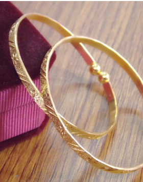 欧美风饰品镀金开口磨砂手镯