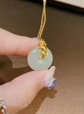 短款仿白玉平安扣水波链女式古法镀金海豚爱心夜店独立包装项链