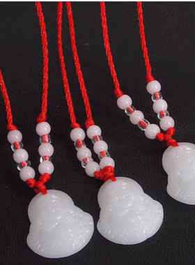 项链吊坠红绳礼品白玉佛