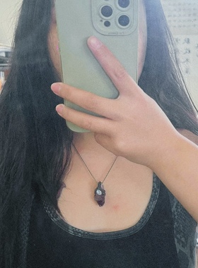 杂露集自制银绕线镶嵌月光石超七小权杖吊坠