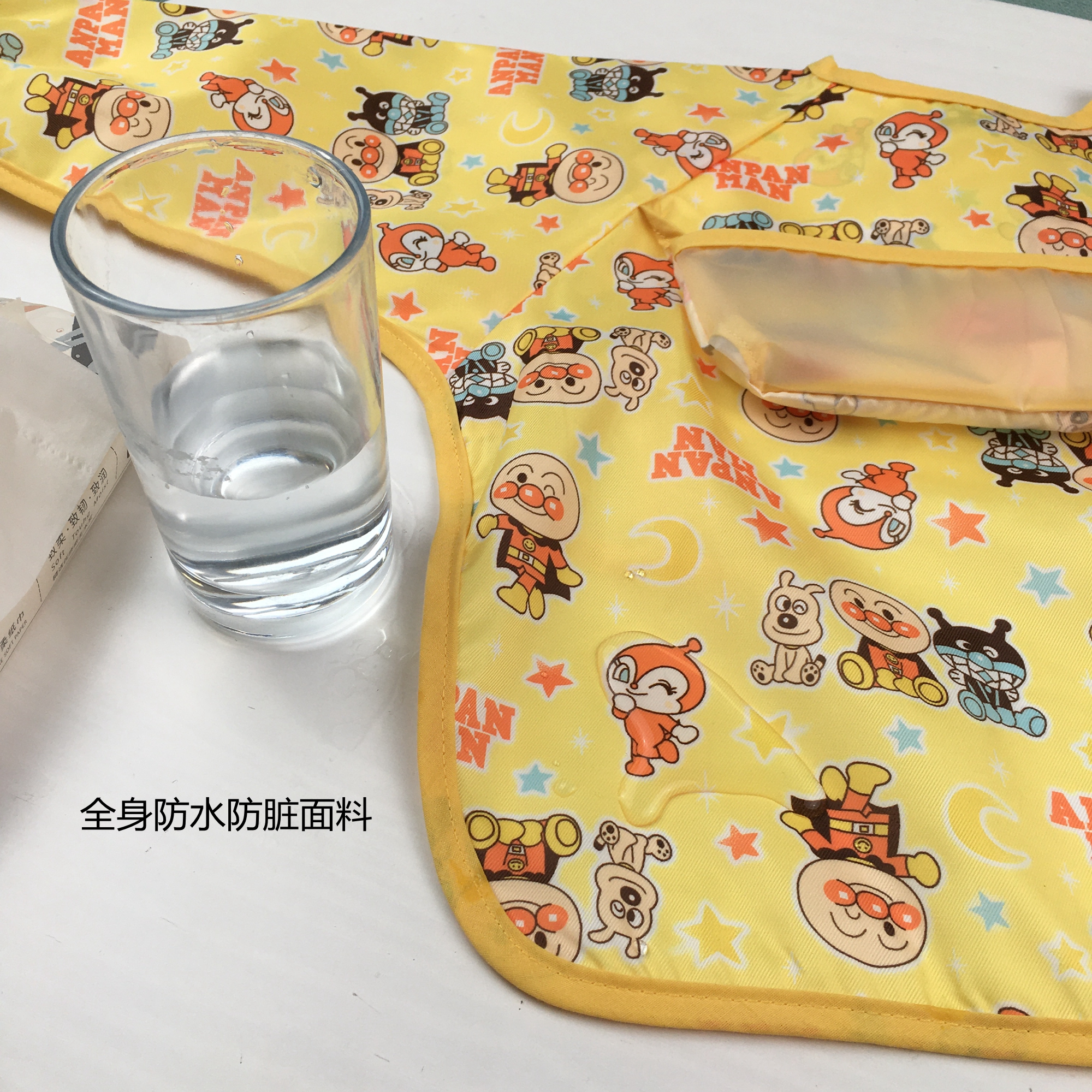 1-4 years old Japanese style full-body waterproof and anti-dirty baby eating smock baby back-dressing children's bib lace-up no-wash