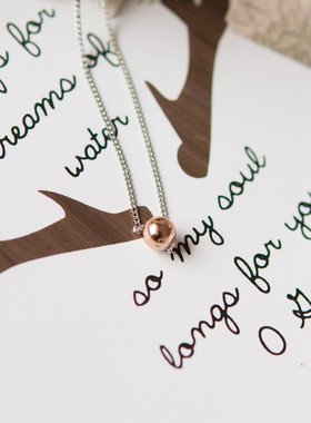 拼色小球锁骨项链COS风格