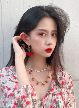 MZYY樱桃天然珍珠叠戴锁骨链