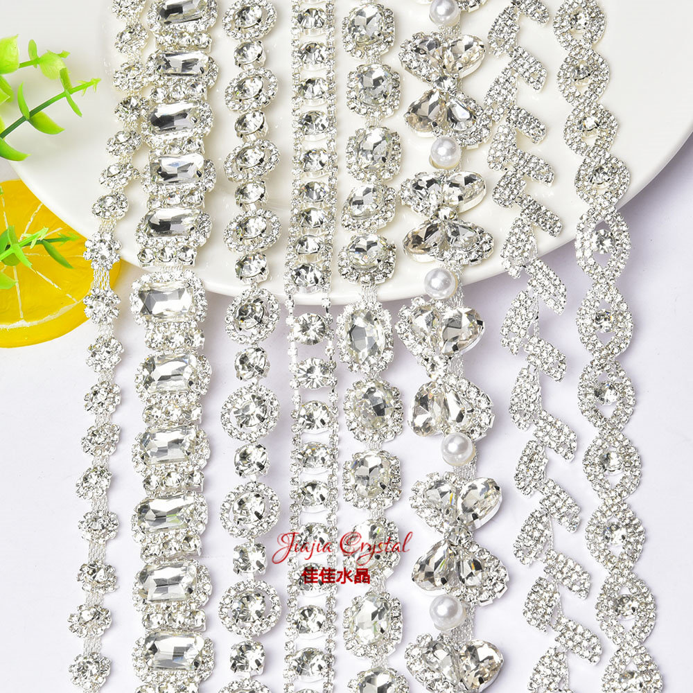 热销 铜底手缝花式水钻链合集diy服装婚纱礼服腰链鞋饰手工材料,淘宝优惠券,粉丝福利购,淘宝优惠卷