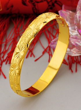 月牙加宽镀18k饰品节日礼物手镯