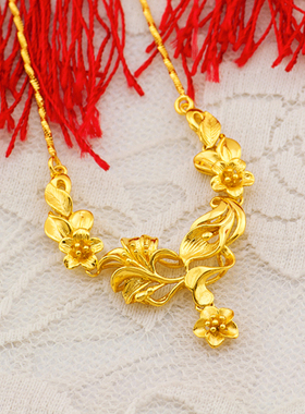 越南气质黄金色爱心生日礼物项链