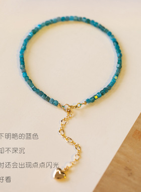 女士蓝磷灰石ins风小众极细手链