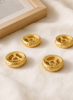 S925银镀金唐草祥云隔珠手串配件