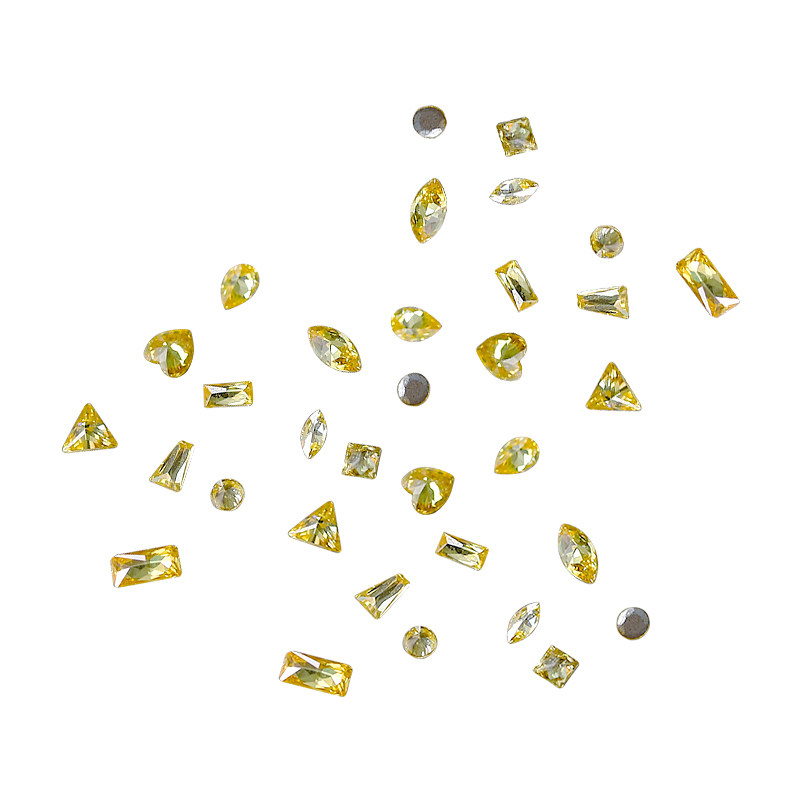 爆款金黄色锆石美甲钻迷你小号超闪黄色平底异形钻显白指甲装饰品,淘宝优惠券,粉丝福利购,淘宝优惠卷