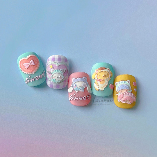 Melody Cat Nail Art Embossed Stickers Nail Decals