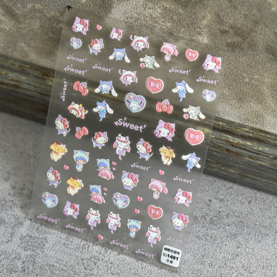 Melody Cat Nail Art Embossed Stickers Nail Decals