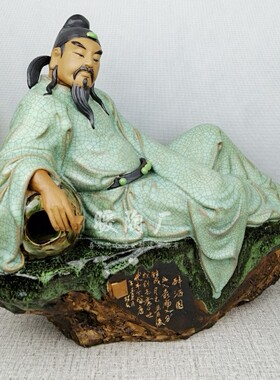 石湾公仔大师李白醉酒艺术风摆件