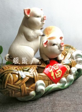 石湾公仔大师十二生肖猪笼入水