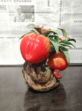 石湾公仔陶瓷大师手工电视柜寿桃