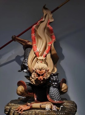 石湾公仔陶瓷大师精品孙悟空齐天大圣客厅会所电视柜家居摆件收藏