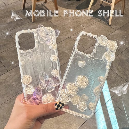 仿真奶油胶手机壳diy材料包自制草莓熊成品手工创意苹果13iphone - 图0