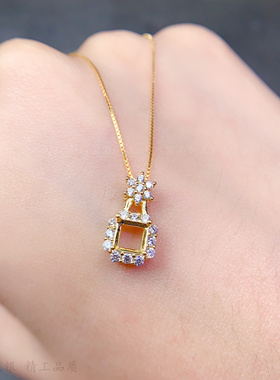 方形5*5吊坠空托糖塔阿斯切裸石