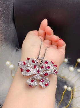 女银饰品满钻蝴蝶厚重银