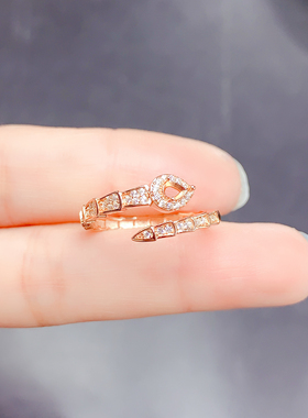 蛇形戒指空托s925纯银水滴形3*4规格镶口女款时尚百搭满钻饰品