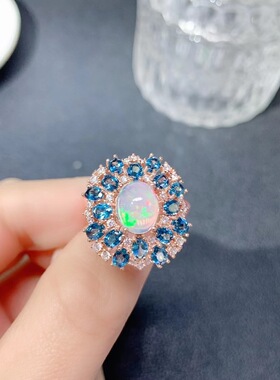 女银饰品气质满镶椭圆女戒