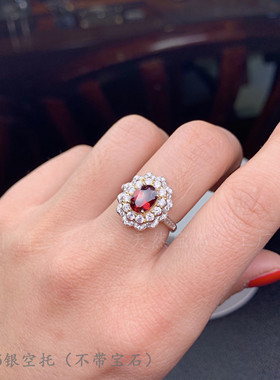 s925纯银椭圆68mm+重工电镀戒指