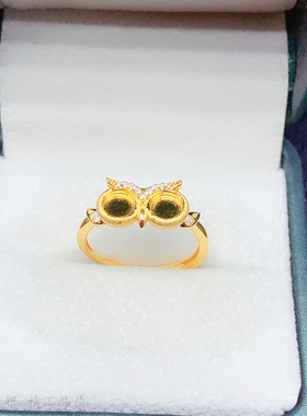 封底裸石戒托平底玉石蛋面动物托