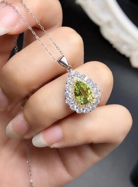 女银分色工艺吊坠空托水滴形
