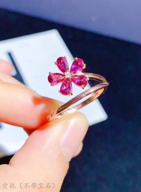 纯银戒指空托水滴形s9255mm