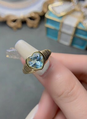 女银简单包边女戒爱心形空托