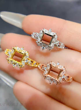 裸石正方形6*6mm戒托水晶时尚