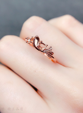 s925纯银圆+椭圆形3*3+4*5mm戒指