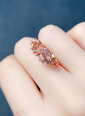 多石位6粒排戒空托椭圆3*4mm日韩