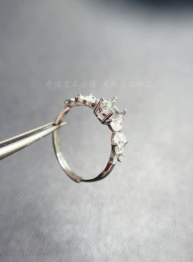 s925纯银椭圆形3*4mm戒指空托花