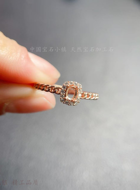 椭圆形3*4/4*6mm纯银空托女戒指