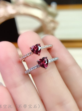 戒指空托5*5mm镁铝石榴石镶配