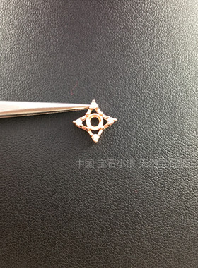 简单四爪吊坠925纯银圆形4*4