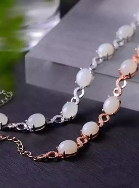 s925纯银diy翡翠空托手链