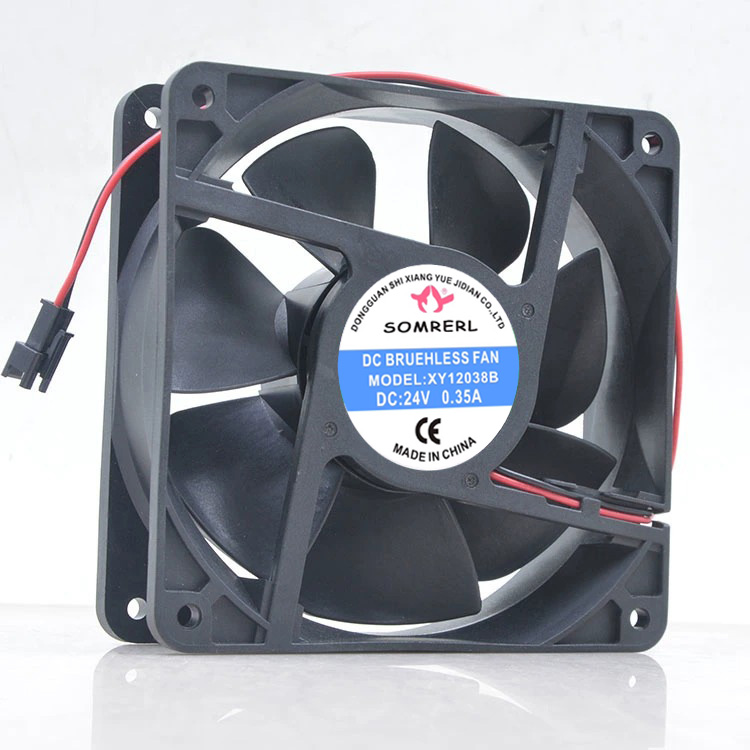 全新SOMREAL XY12038B 24V 0.35A/0.55A/0.6A 机柜变频散热风扇 - 图1