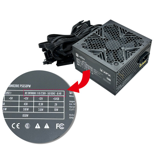 全新主动式宽幅110V-230v台式机额定500W电源 全黑网静音电脑电源 - 图2