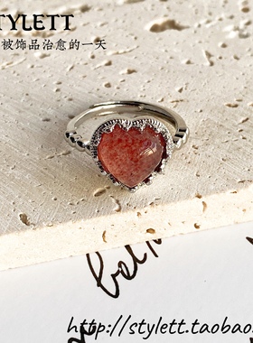 女电镀白金简约紫祖母晶戒指水晶