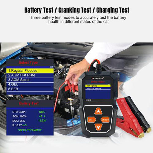 中英文KW218 6V- 12V汽车摩托电瓶车割草机铅酸蓄电池内阻检测仪 - 图1