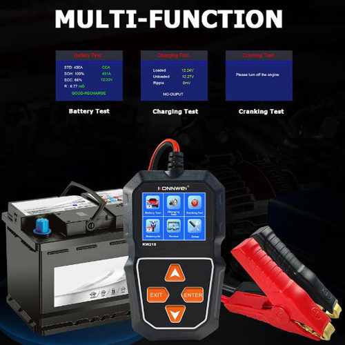 中英文KW218 6V- 12V汽车摩托电瓶车割草机铅酸蓄电池内阻检测仪 - 图2