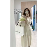 Ретро мегафон, дизайнерское платье, длинная юбка, французский ретро стиль, V-образный вырез, тренд сезона