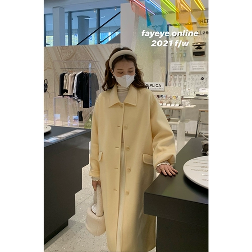 Шерстяное двусторонное зимнее атмосферное шерстяное пальто, изысканный стиль