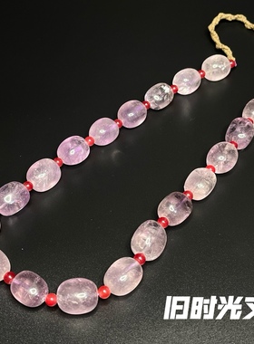 旧藏藏式老水晶项链 紫水晶红玛瑙饰品项链 珠宝首饰