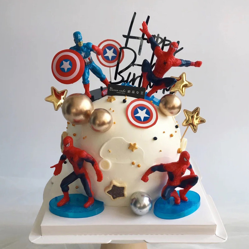 蜘蛛侠复仇者联盟蛋糕装饰摆件英雄美国队长钢铁侠超人甜品台插件,淘宝优惠券,粉丝福利购,淘宝优惠卷