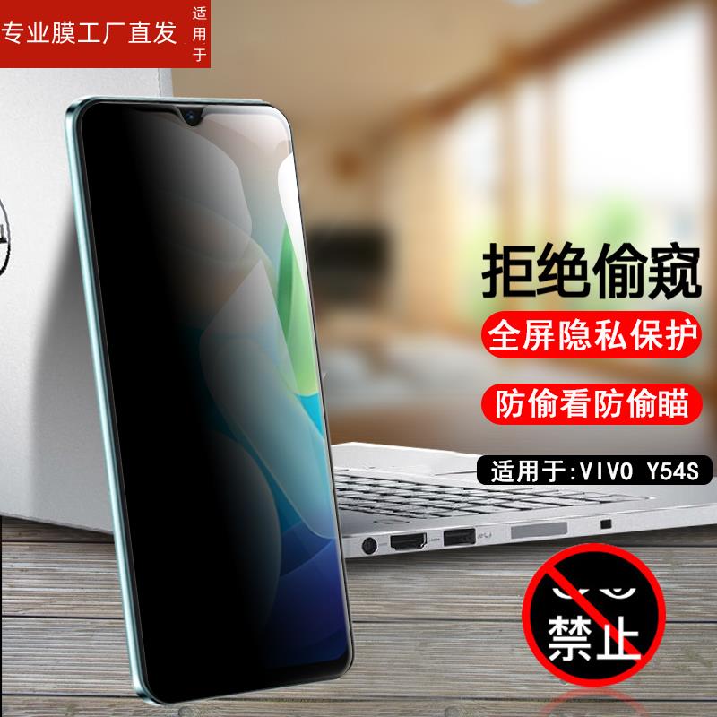 适用vivoy54S防窥钢化膜vivov2045a贴莫vivo手机y54s防窥膜viy防偷窥viv0丫54s保护模ｖｉｖｏyV2045A仿盗屏 - 图0