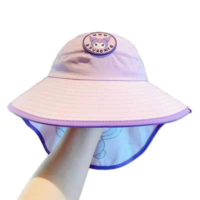 儿童防晒帽女童夏季新款空顶防紫外线大帽檐渔夫帽遮阳帽防晒帽子