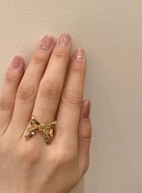 flower戒指指环蝴蝶结造型简约