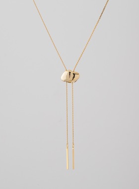 ANEMONEY字长项链金豆豆毛衣链